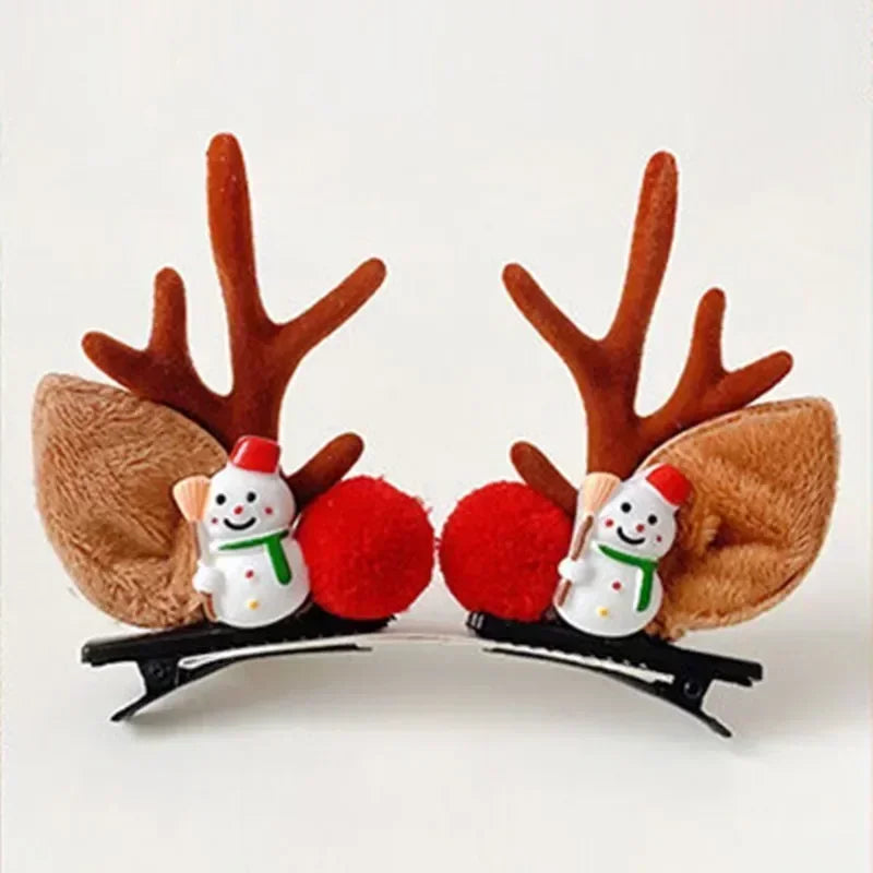 Xmas Antler Barrette Hairware New Year Girls Hairgrips Woman Party Ornament Accessories Christmas Hair Clips Deer Ear Hairpins
