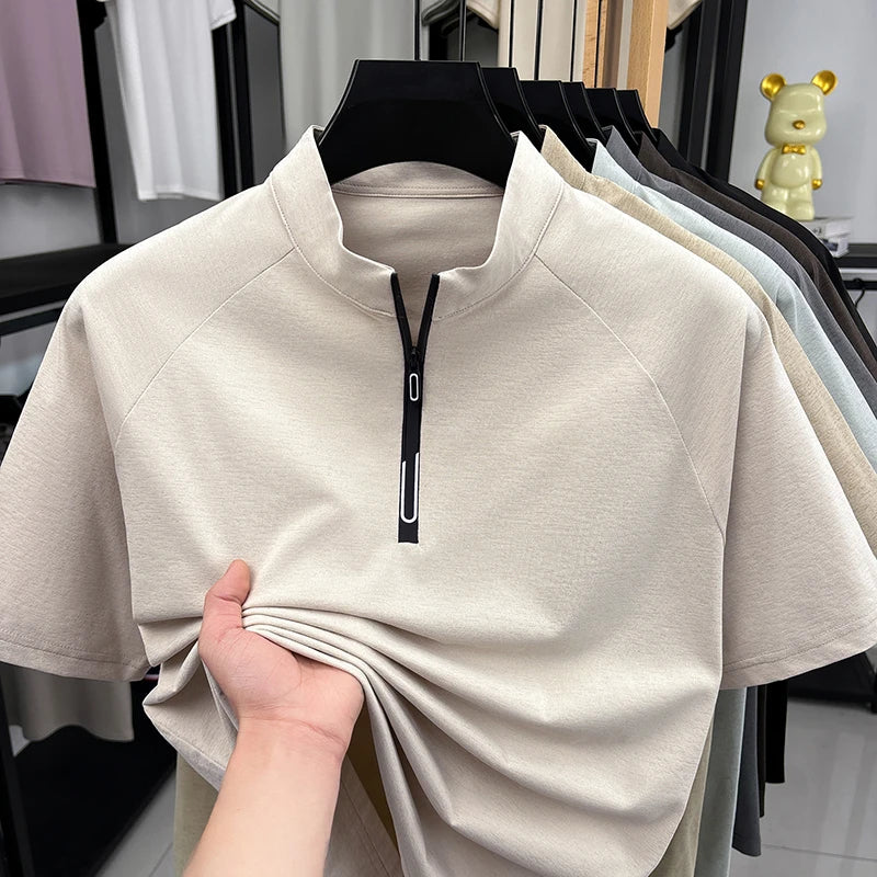 Men's Half-Zip Tee - Soft Breathable Pullover, Sports & Leisure