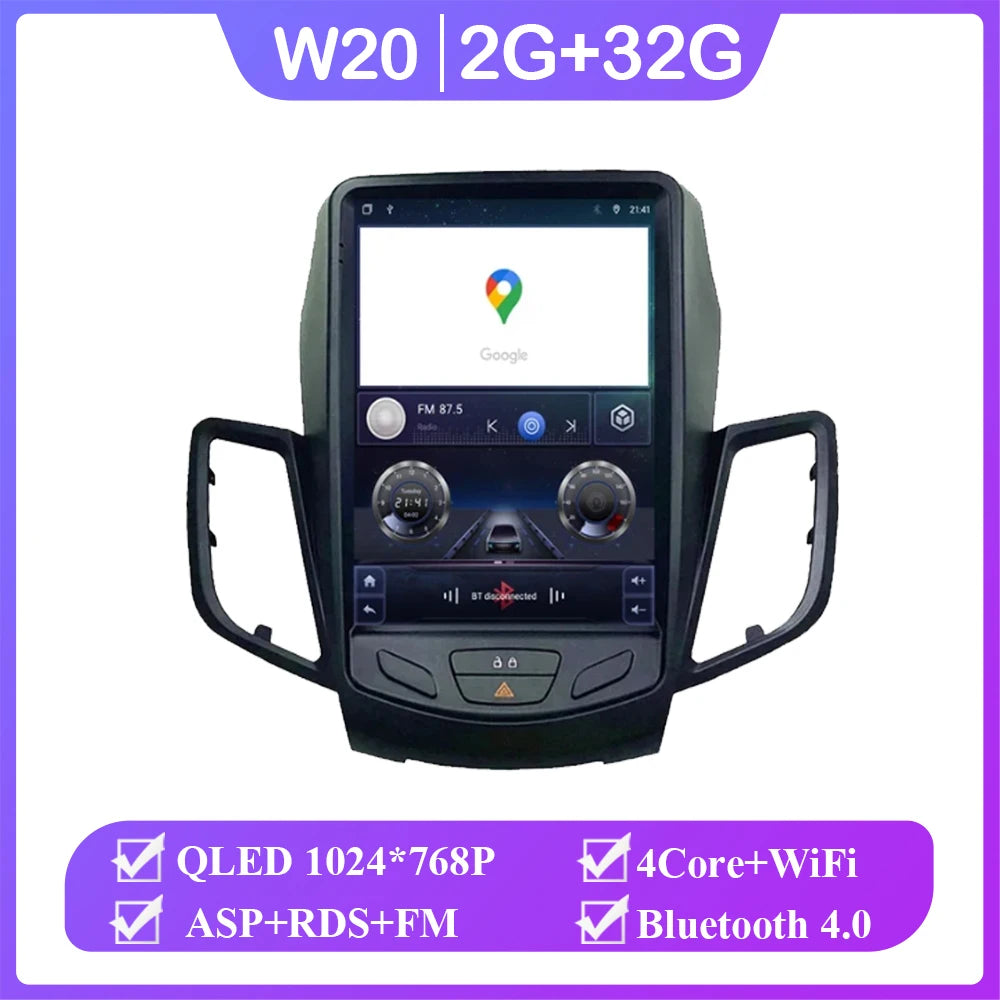 9.7" Android 16 Car Radio Carplay For Ford Fiesta Mk7 2009 2010 2012 2013 2014 2015 2016 Multimedia Player Stereo Screen DVD