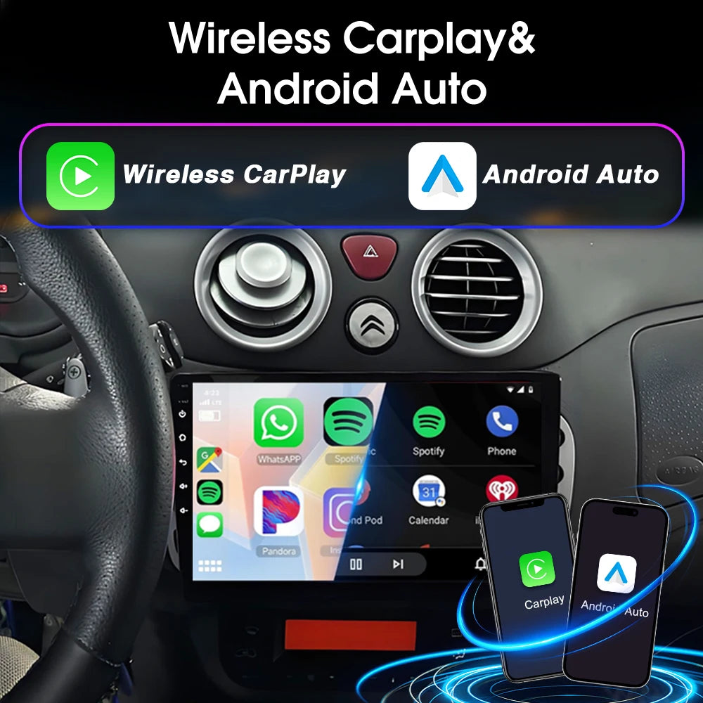 For Citroen C2 C3 2001 2002 2003 - 2010 Android 16 Auto Radio Stereo Multimidia Player Gps Navigation Carplay Dvr Touch Screen