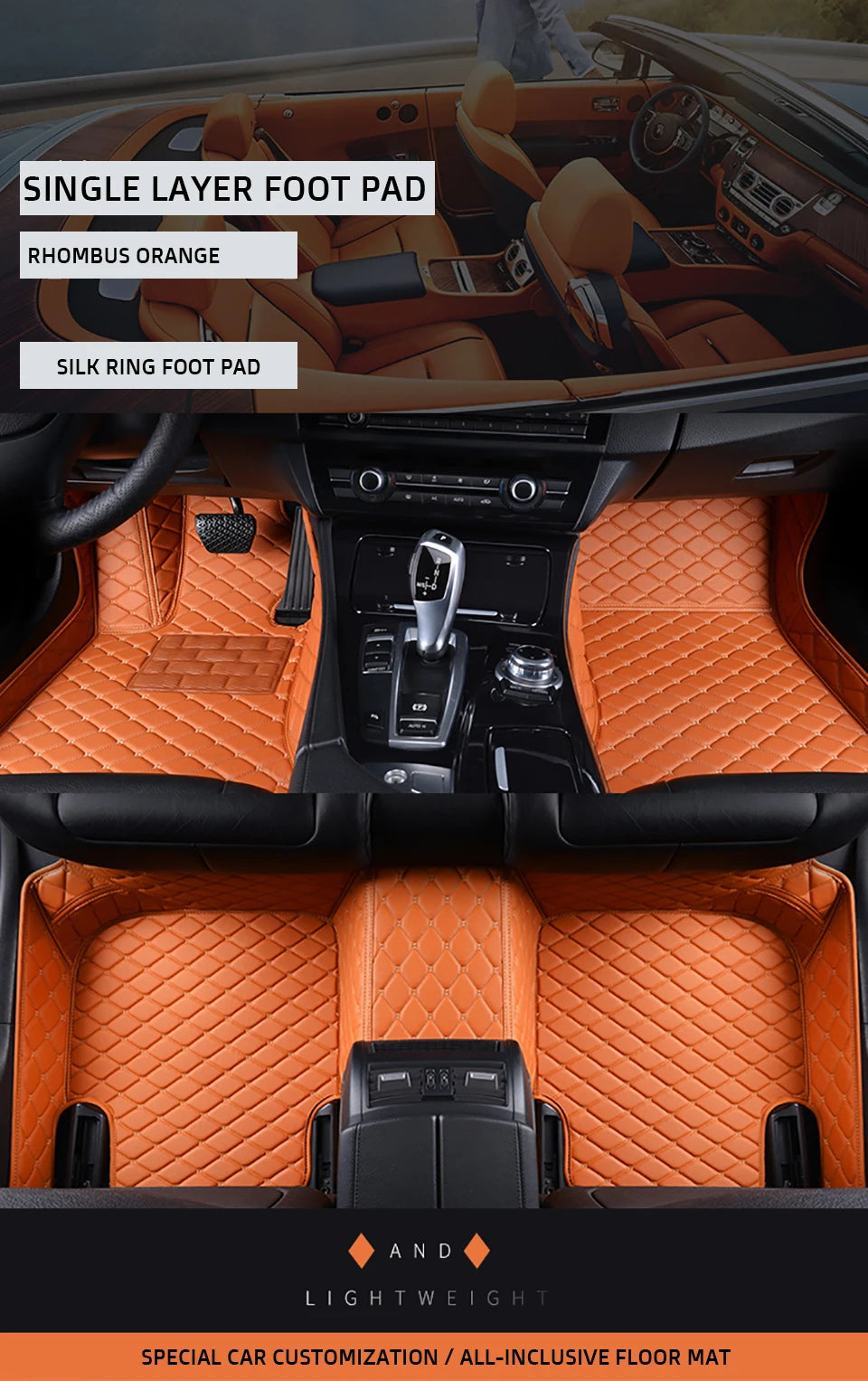 Custom-Fit Leather Car Floor Mats for Ford F-150 2009–2023 (Full Set)