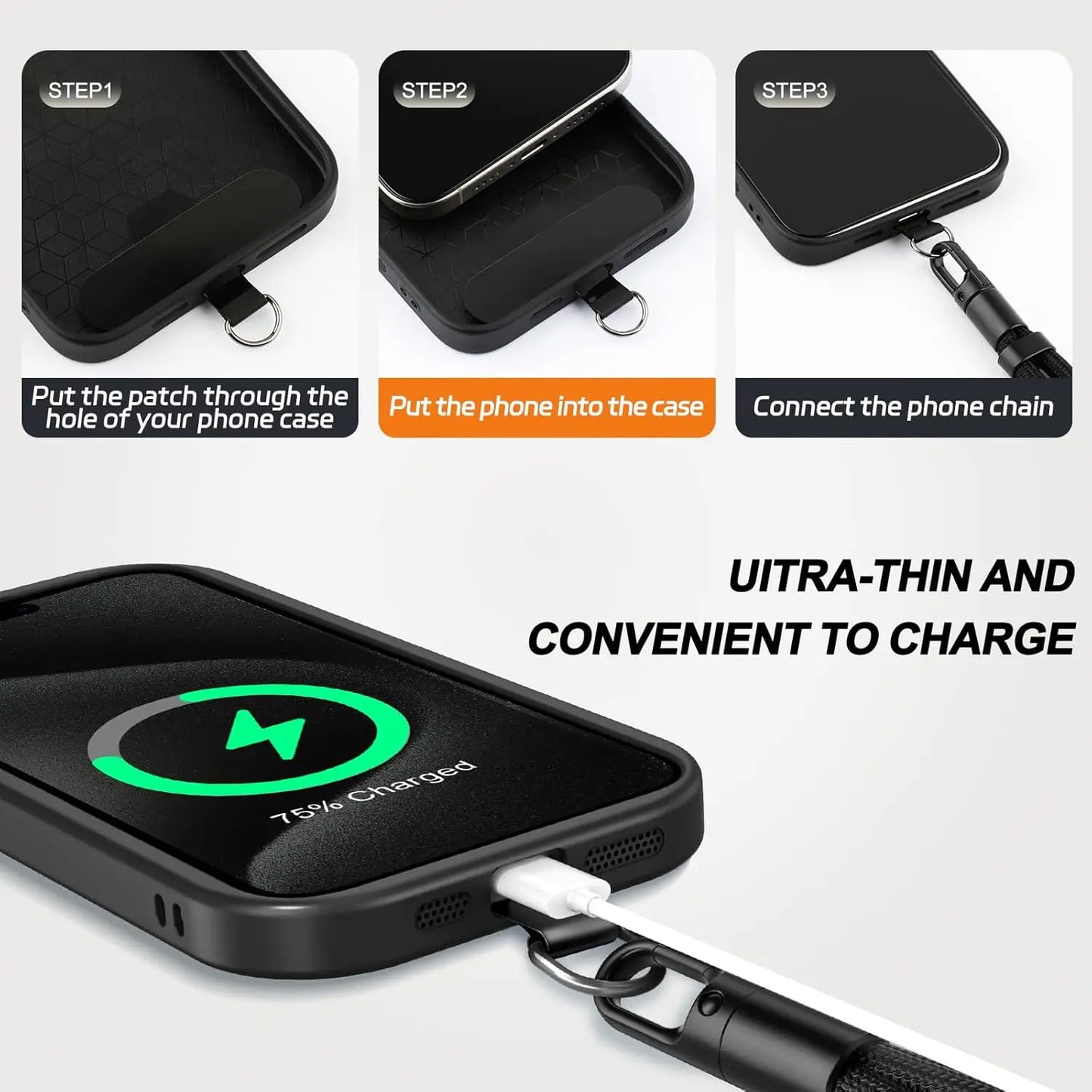 Adjustable Phone Lanyard/Wrist Strap Crossbody/Neck Phone Strap Universal Phone Slings Stretchable Cable for Smartphones