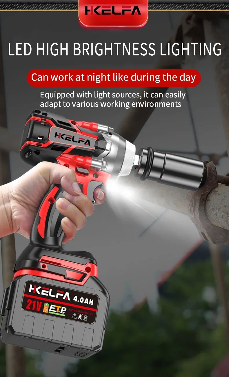 520N.M Brushless Electric Impact Wrench  Impact guns 1/2 Reverse Cordless Electric Wrench for Makita 18V Battery Power Tool