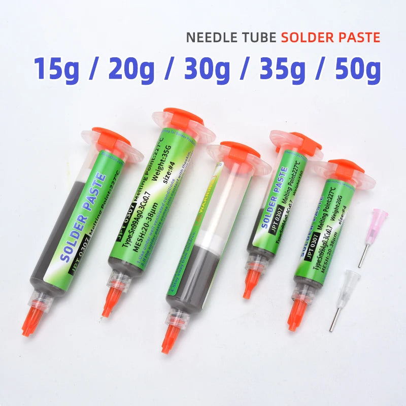 Lead Free High-Temperature Solder Paste Sn99 Ag0.3 Cu0.7 Needle Tube, Mobile Phone USB Socket Repair, LED Soldering