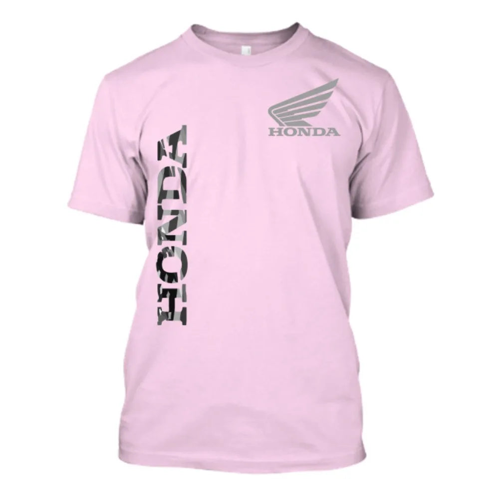Honda Men's and Women's T-shirt Personality Tee Summer Casual Motorcycle Riding Off-road Short-sleeved Spring Racing Brand Top