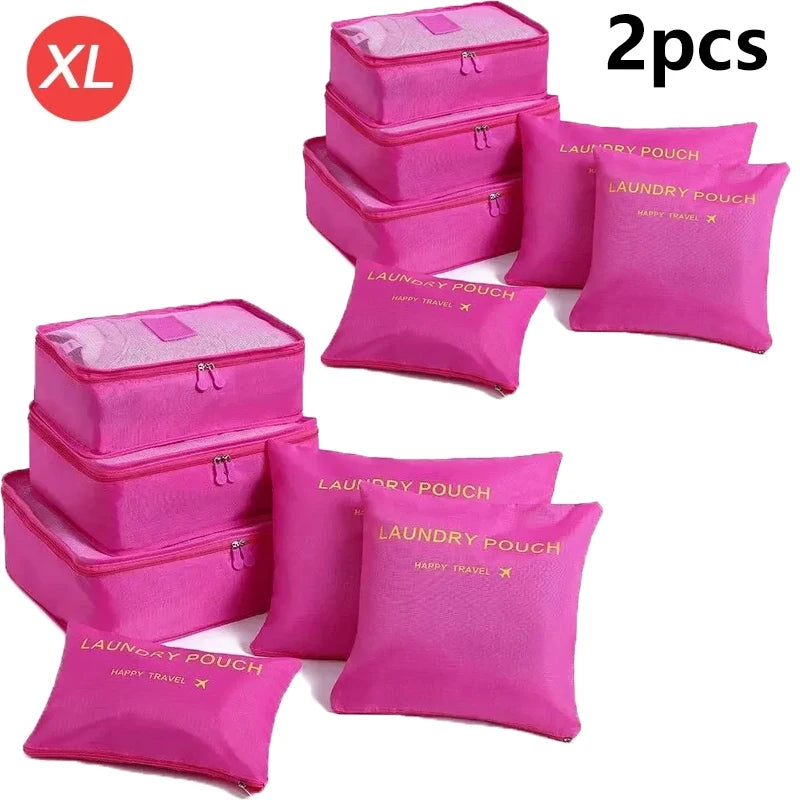 6-piece Large Size Travel Organizer Portable Suitcase Organizer Clothes Shoes Makeup Bag Luggage Organizer Travel Storage Bag
