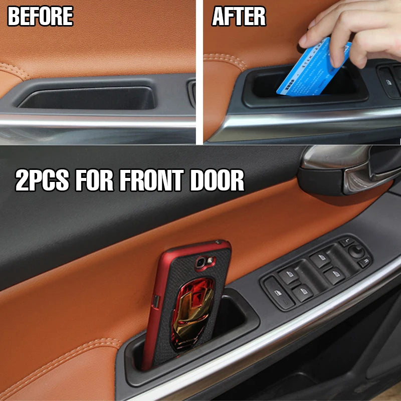 Volvo XC60 2026-2026 Front Door Storage Box – Armrest Handle Holder Container Bin Cup | 2PCS