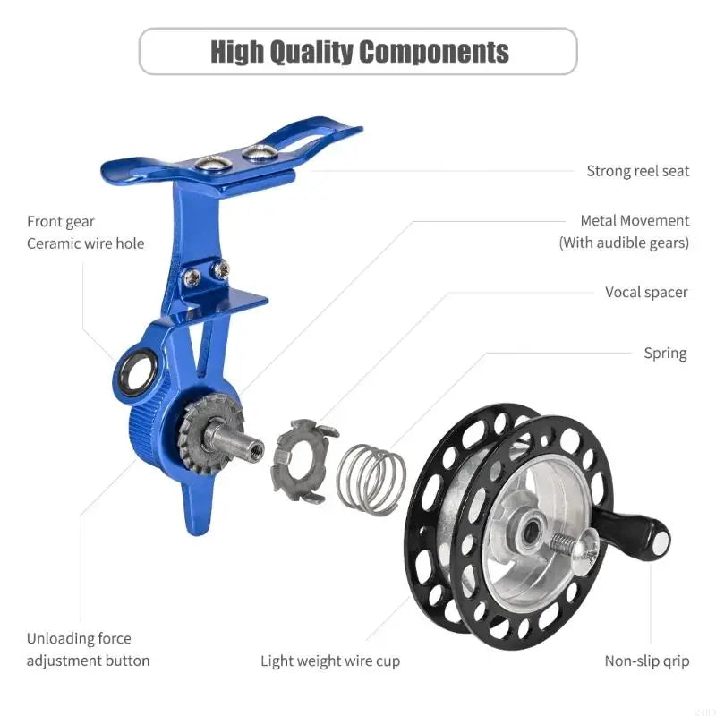 Ice Fishing Reel Large Spool Diameter Aluminum Spool Wear-Resistant Fishing Reel for Men Deep Water Fishing Equipment 24BD