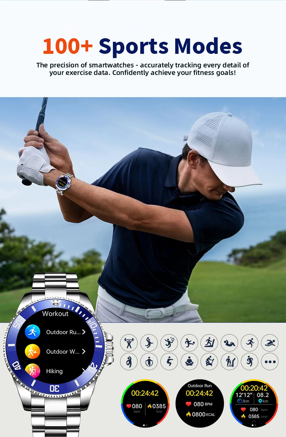 LIGE 2026 Luxury Smart Watch – Bluetooth Call, Health Monitoring & Multi-Sport | Men & Women Gift