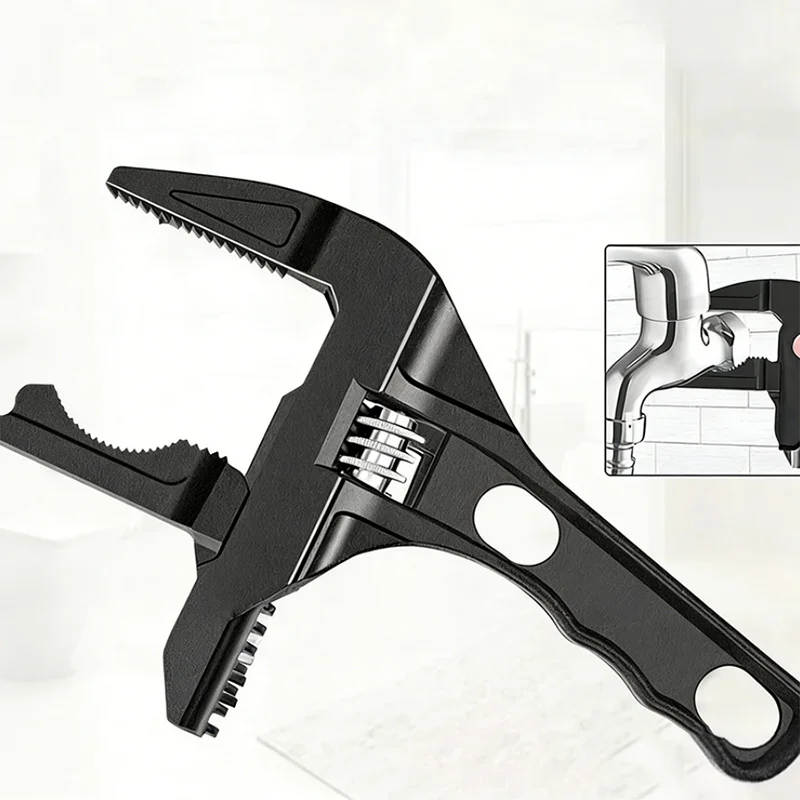 Multifunctional Bathroom Wrench High Carbon Steel Short Handle Wrench Large Opening Faucet Sink Water Heating Installation Tool