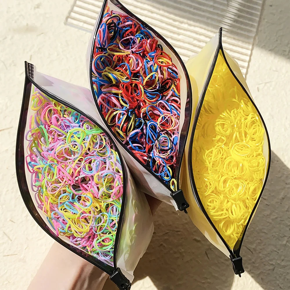 MMAlto Colorful Disposable Elastic Hair Ties for Girls – 500/1000/2026 Pcs Bulk Pack