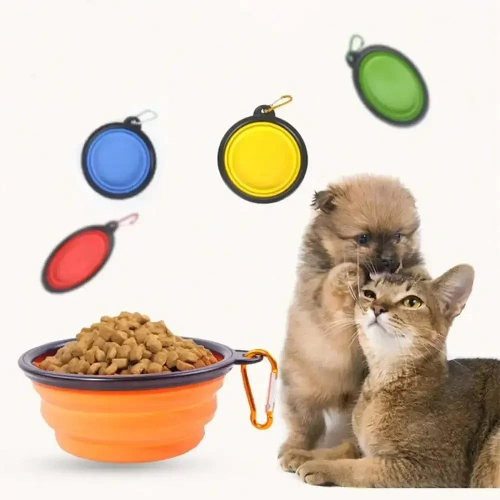 Collapsible Dog Water Bottle and Food Bowl, 2-in-1 Travel Feeder