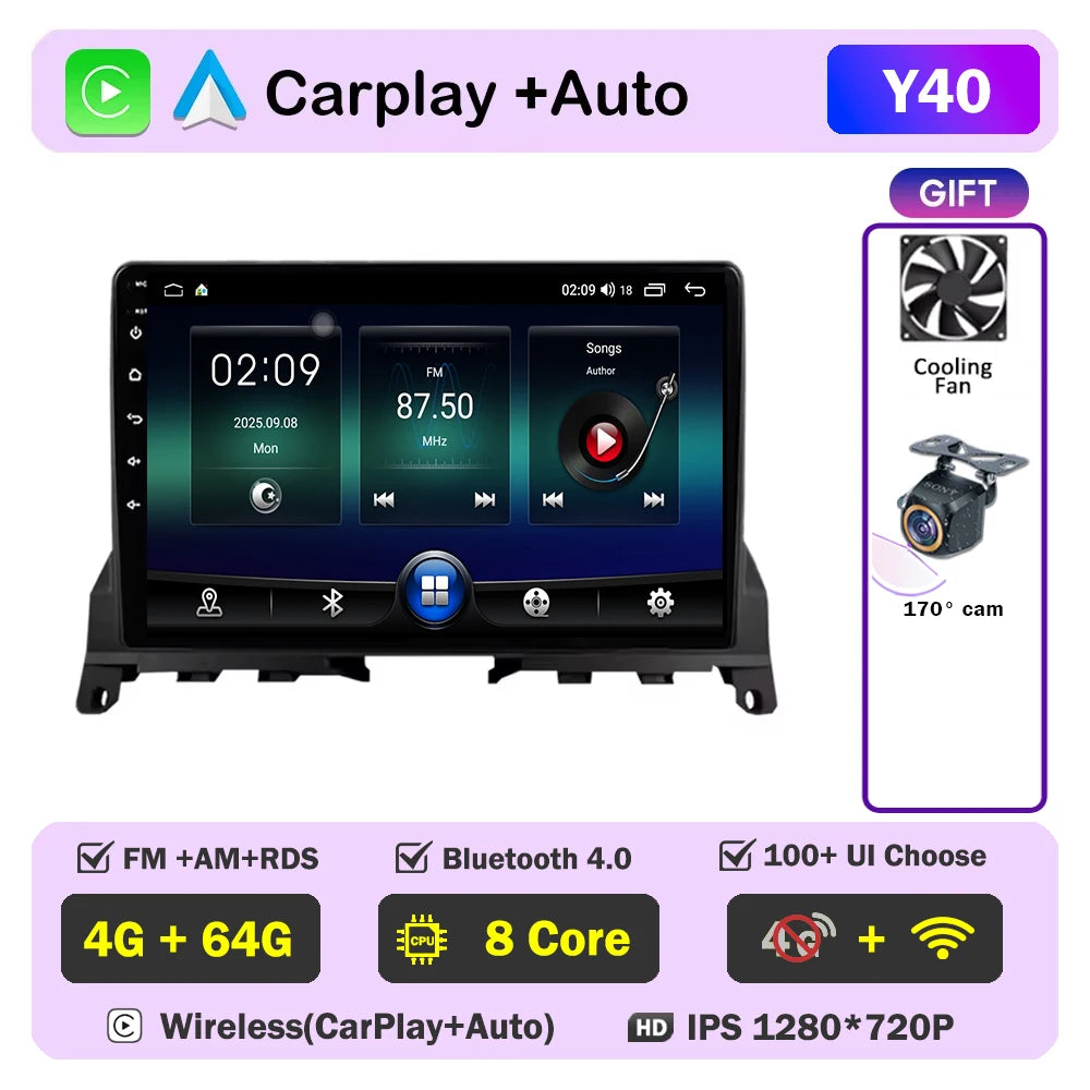 Car Stereo with Apple CarPlay & Android Auto, Compatible with Mercedes-Benz C-Class W204 S204 (2007-2010)