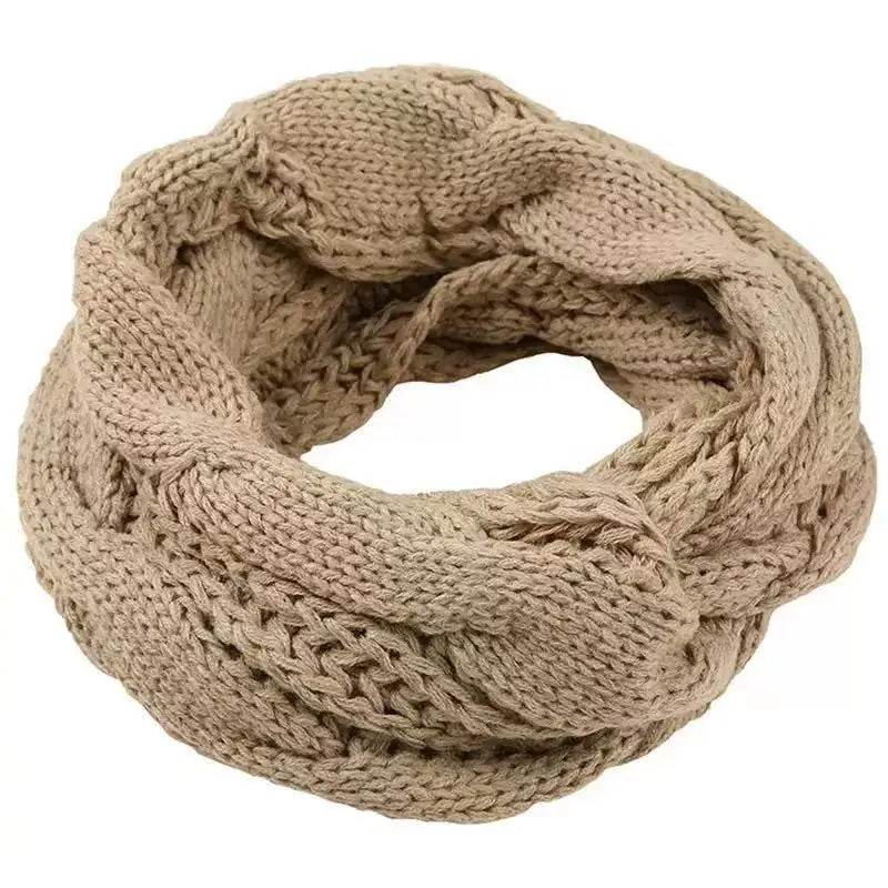Women's Color Block Knit Loop Scarf - Circle Infinity Winter Scarf - photo 16