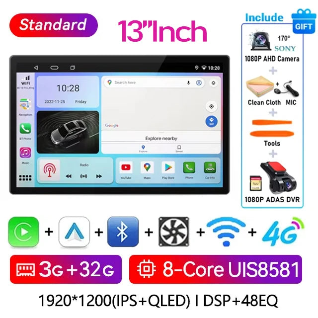 13 Inch Android 15 For VW Volkswagen Passat B7 B6 CC 2007-2015 Wireless Carplay Stereo Head Unit 2DIN Screen Car Radio Multimedi