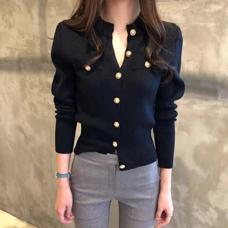 Women's short knit cardigan, single-breasted — view 10 of 20