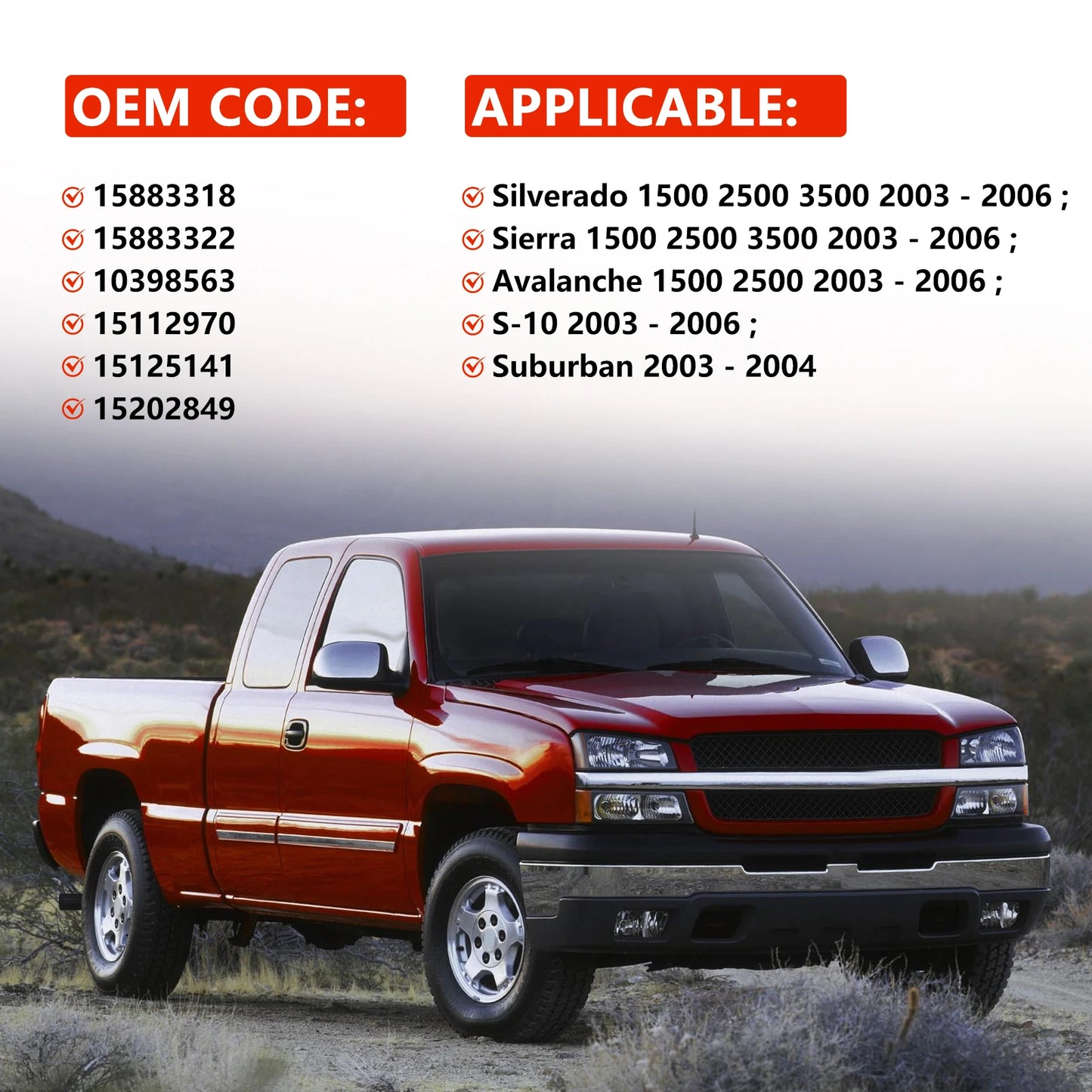 Master Power Window Switch with Bezel — Chevrolet Silverado, Avalanche, Suburban & Cadillac Escalade (2003–2006)