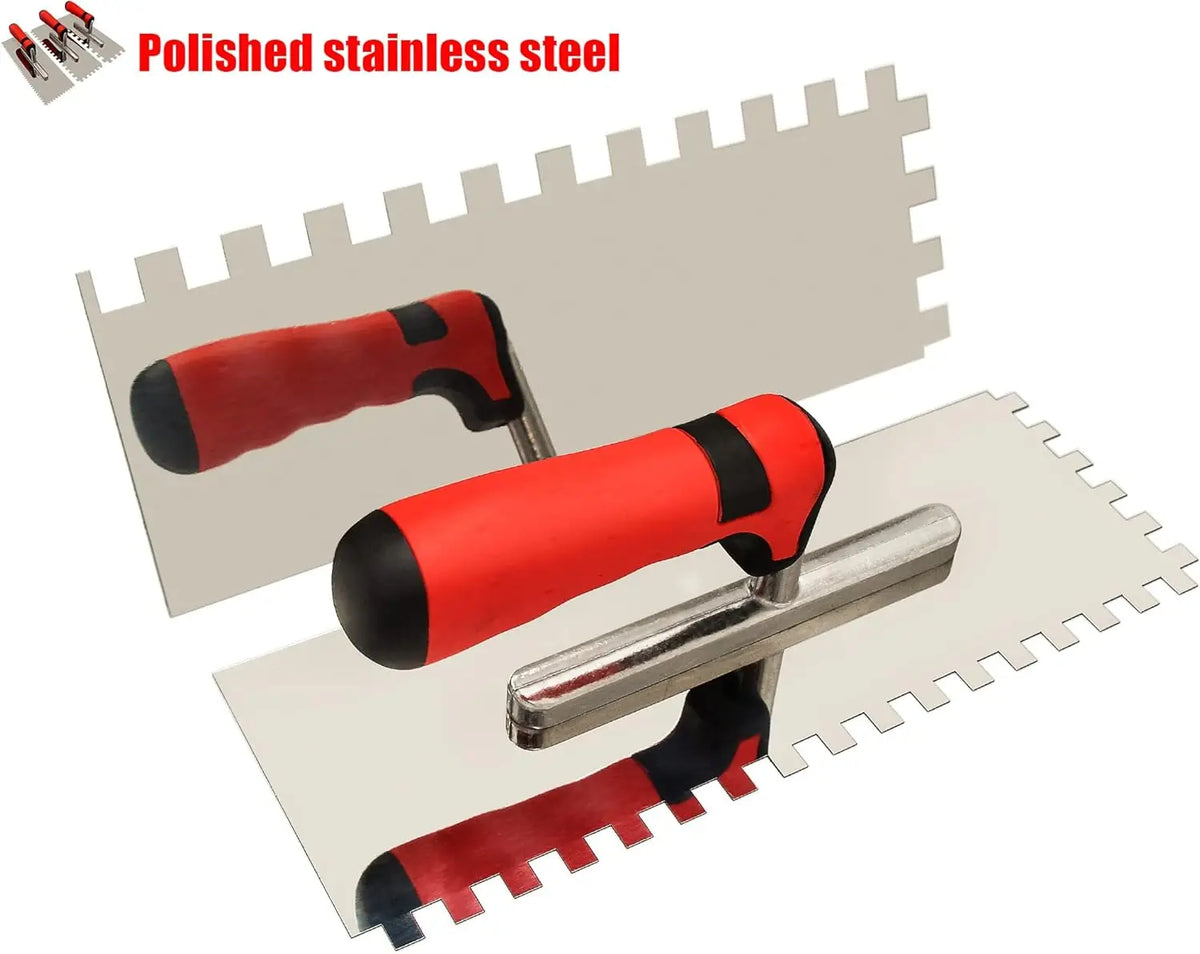 Square Notched Trowel, Stainless Steel Wall & Floor Tiling Tool