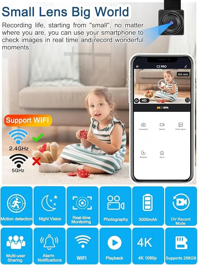 Tuya Mini WiFi Security Camera — 115° Wide Angle Home Monitor