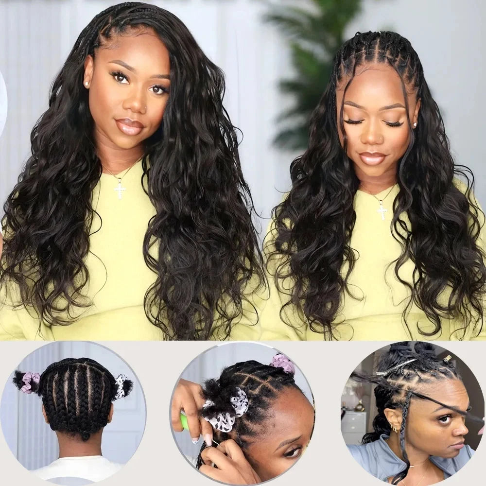 12A Knotless Pre Separated Body Wave Feather Crochet Human Hair 100% Raw Real Hair Extensions For Braiding Twist Feather Line