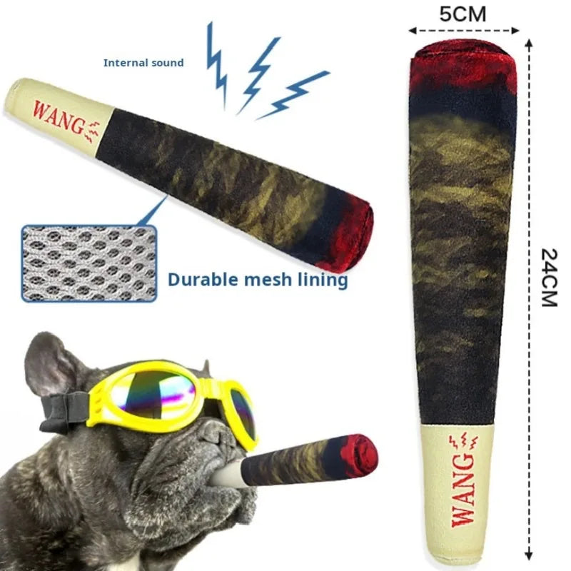 Plush Cigar Squeaky Dog Toy - Funny Chew Toy, 3 Styles - photo 4