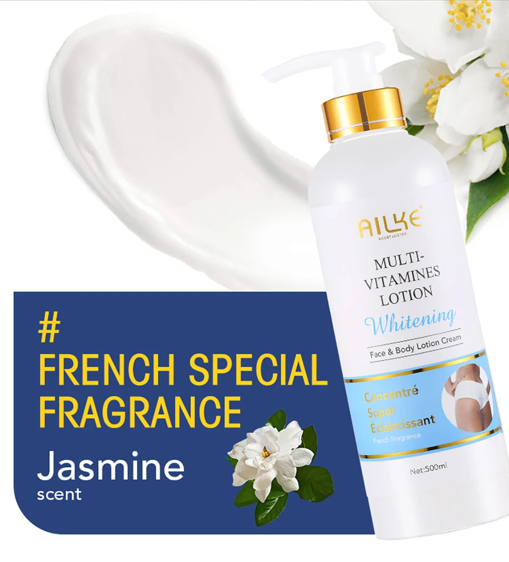 AILKE Multi-Vitamin Brightening Body Lotion – Vitamins A, E, B3 & B5 | Even Skin Tone & Radiance Moisturizer