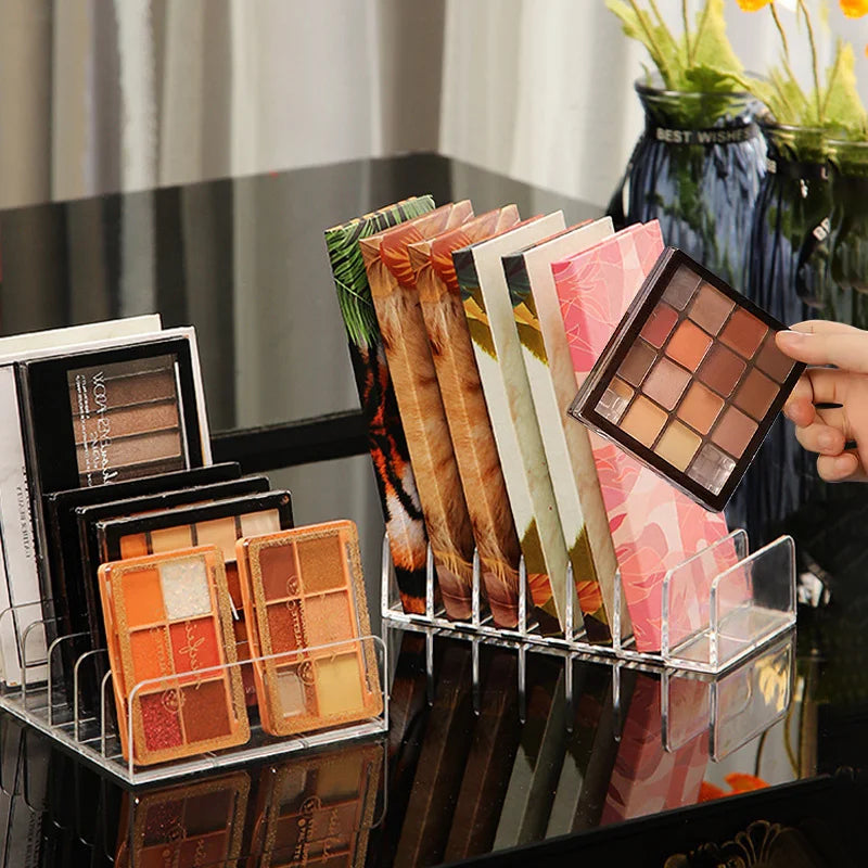 7-Compartment  Makeup Organizer Desktop Eye Shadow Palette Display Box Makeup Blush Cosmetics Shelf Make up Tools Storage Holder