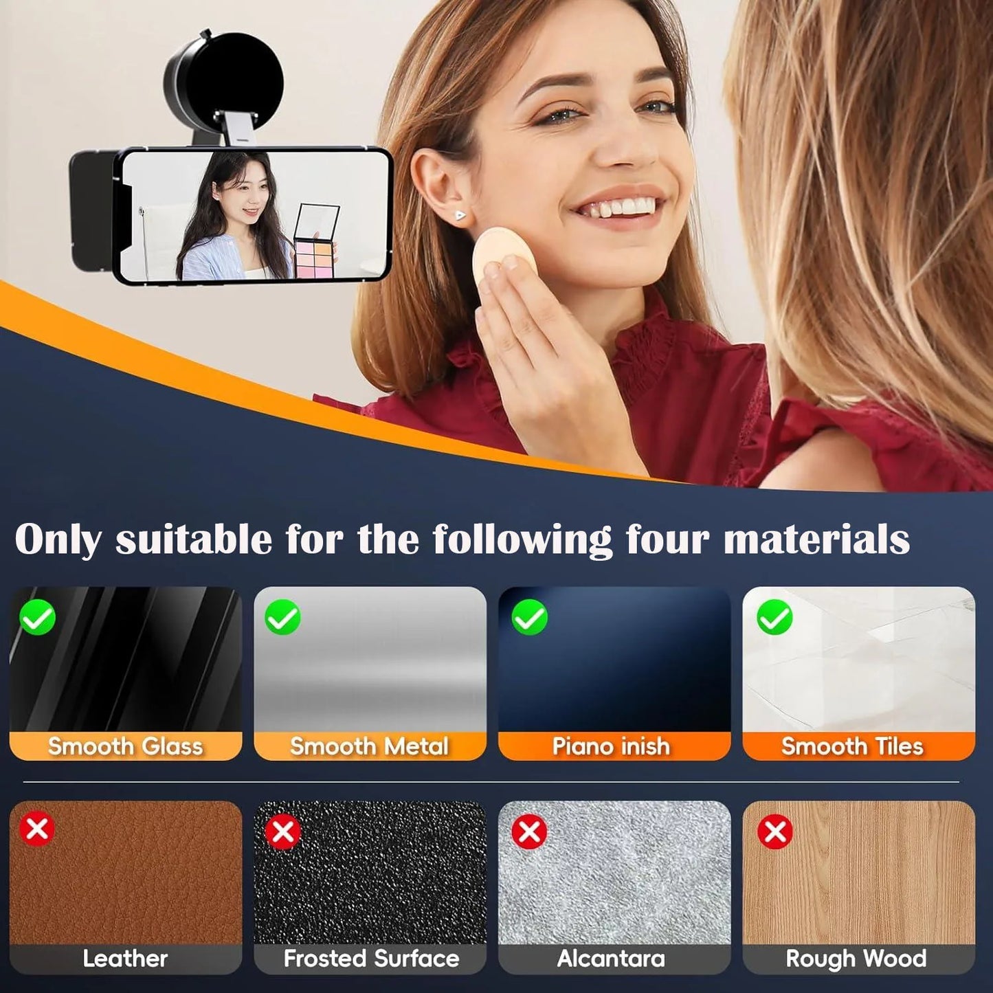 Magnetic Suction Cup Phone Mount for Magsafe 360° Adjustable Magnetic Car Phone Holder Pocket Size Foldable Car Mount