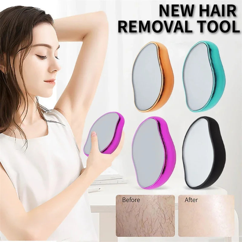 Nano Crystal Painless and Easy Hair Remover Washable Reusable Hair Removal Tools Glass Foot Scrubber Foot Plate File Skin Care