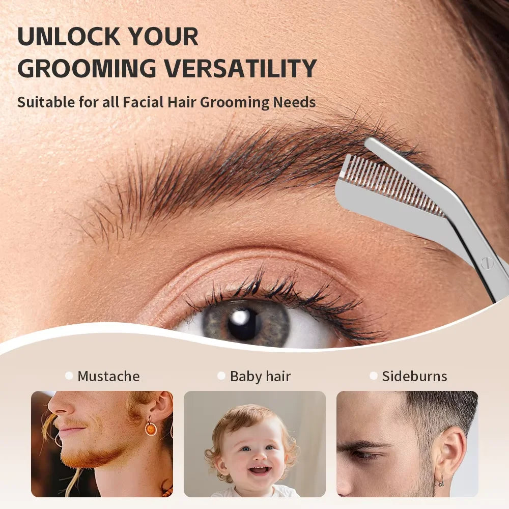1 set of eyebrow grooming tools, eyebrow grooming scissors with comb, gift for both men and women, facial razor, makeup tools