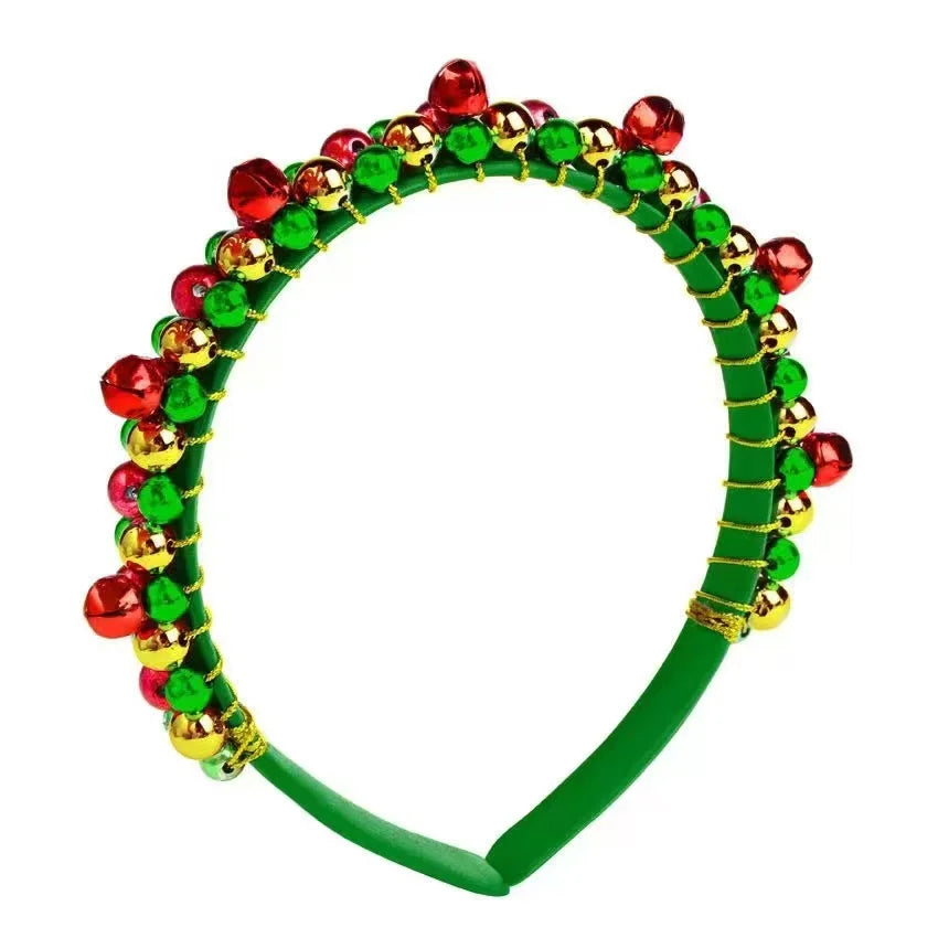 Christmas decor Red & Green Bell Headband Ladies Autumn and Winter Fashion Cute Holiday Atmosphere Hair Band Hair Accessories