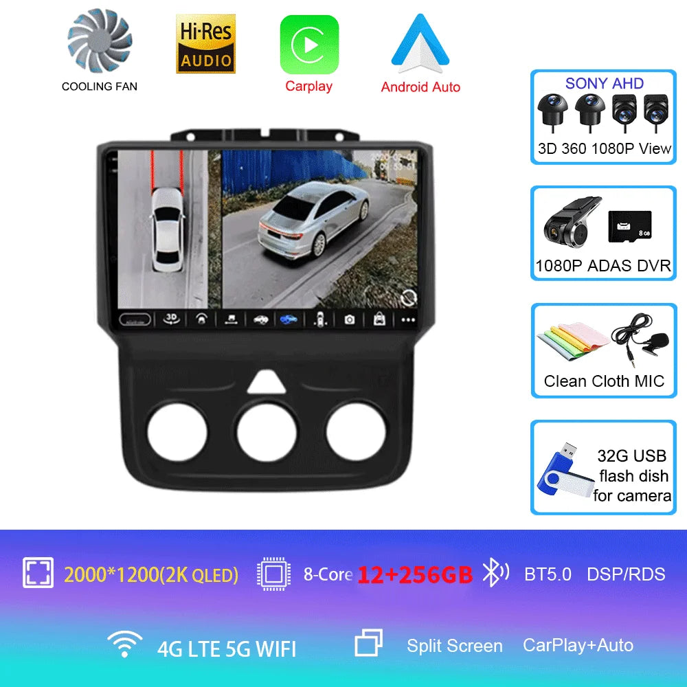Android Car Radio Head Unit with GPS for Dodge Ram 1500/2500/3500 (2013-2018)