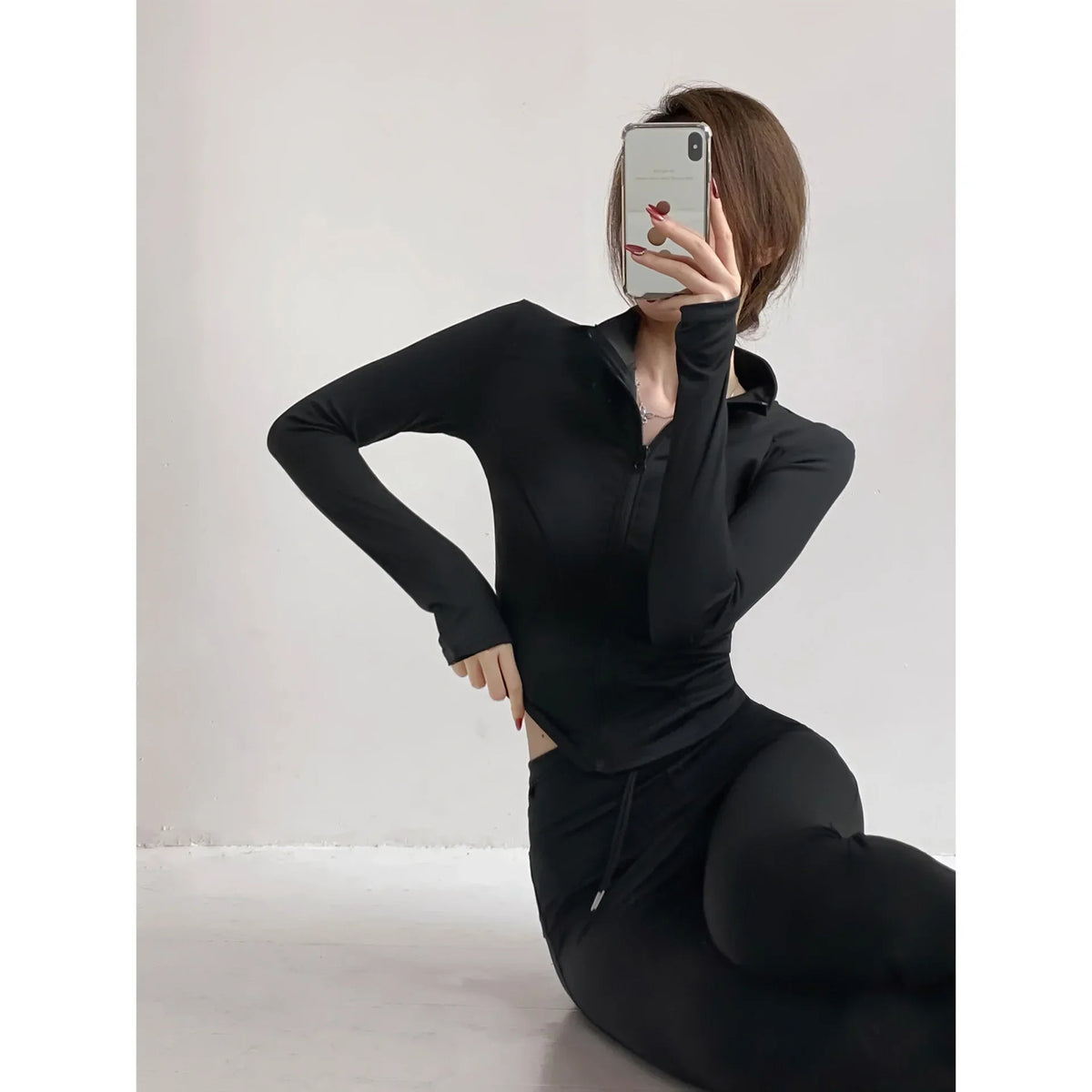 Women's Quick-Dry Yoga Jacket, Slim Zip-Up