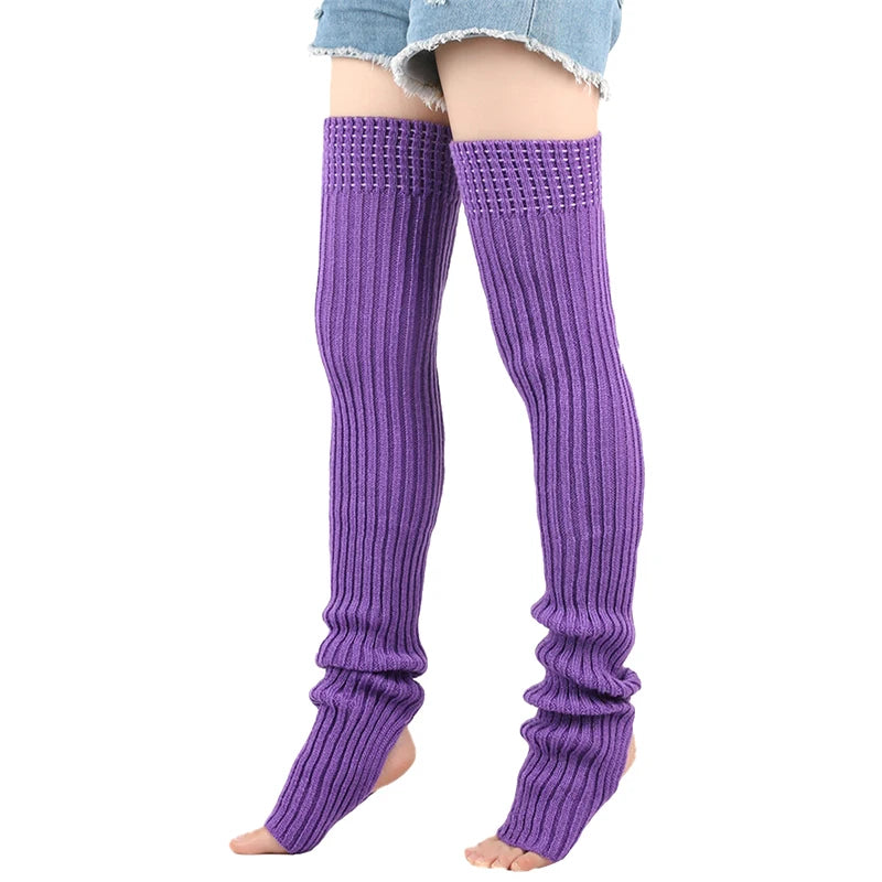 Women's 80cm Long Knit Leg Warmers - Loose Dance & Yoga Socks - photo 9