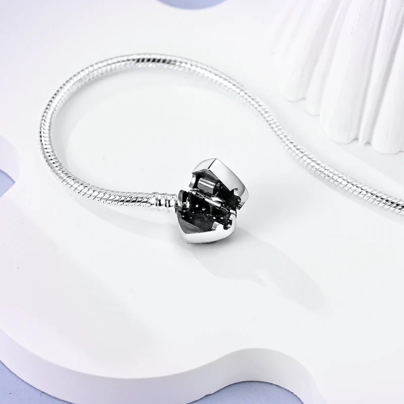 925 Sterling Silver Charm Bracelet – Star Moon Sun Four Leaf Clover Zircon | DIY Birthday Gift for Women (17-20cm)