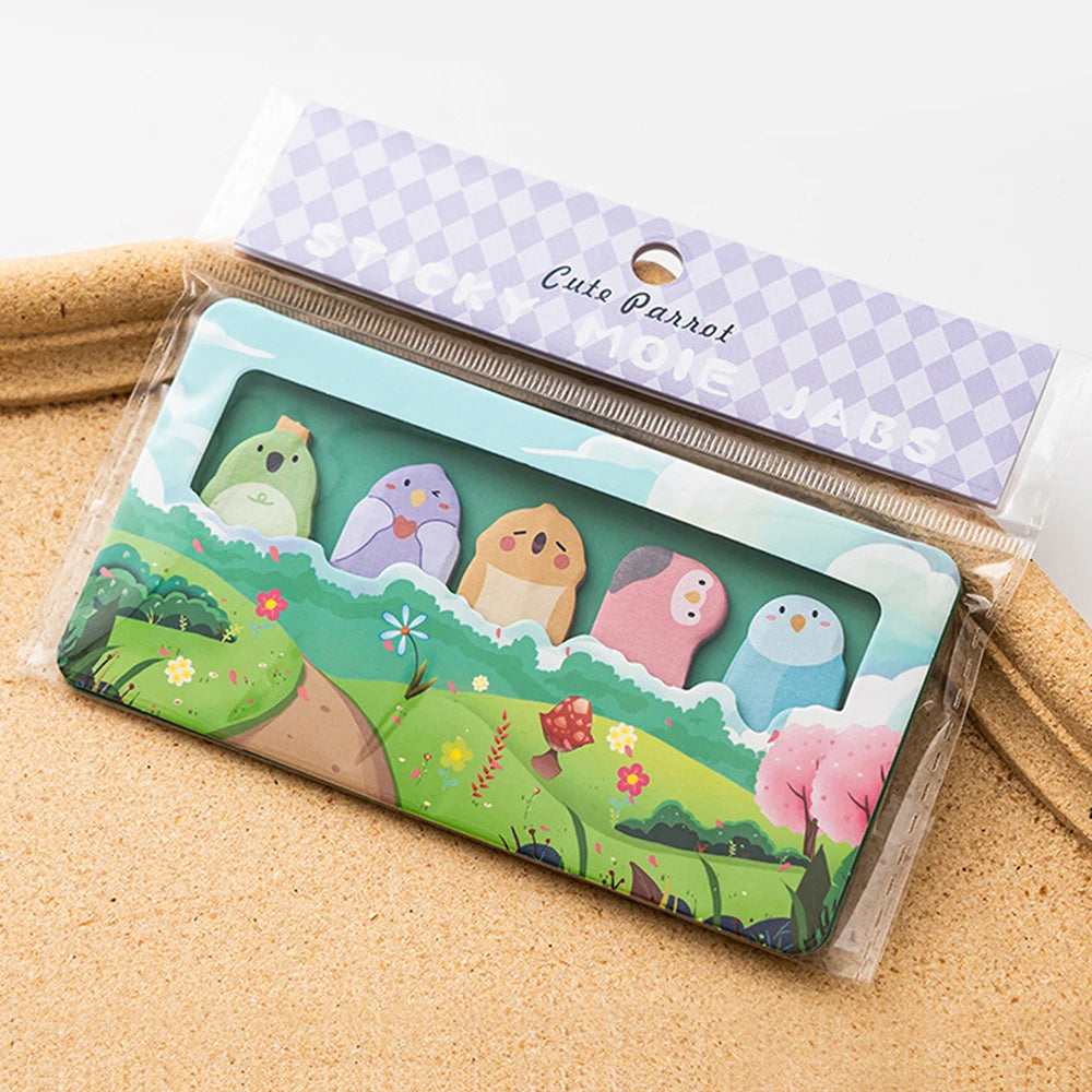 150 Sheets/Pack Cartoon Animals Sticky Notes Capybara Panda Cat Notepaper Memo Clips Decorative Paper Bookmarks Office School