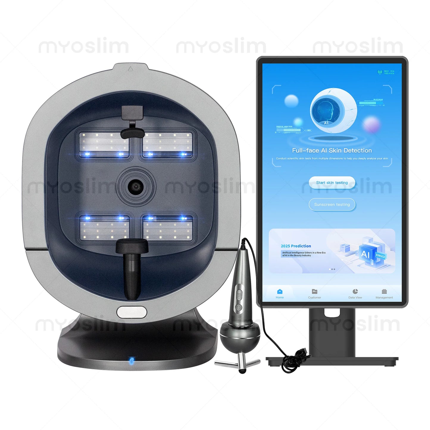 21.5 Inch 3D Facial Skin Analyzer Machine AI 8 Light Spectrum Skin Care Scanner for Business Hair Analysis Beauty Care