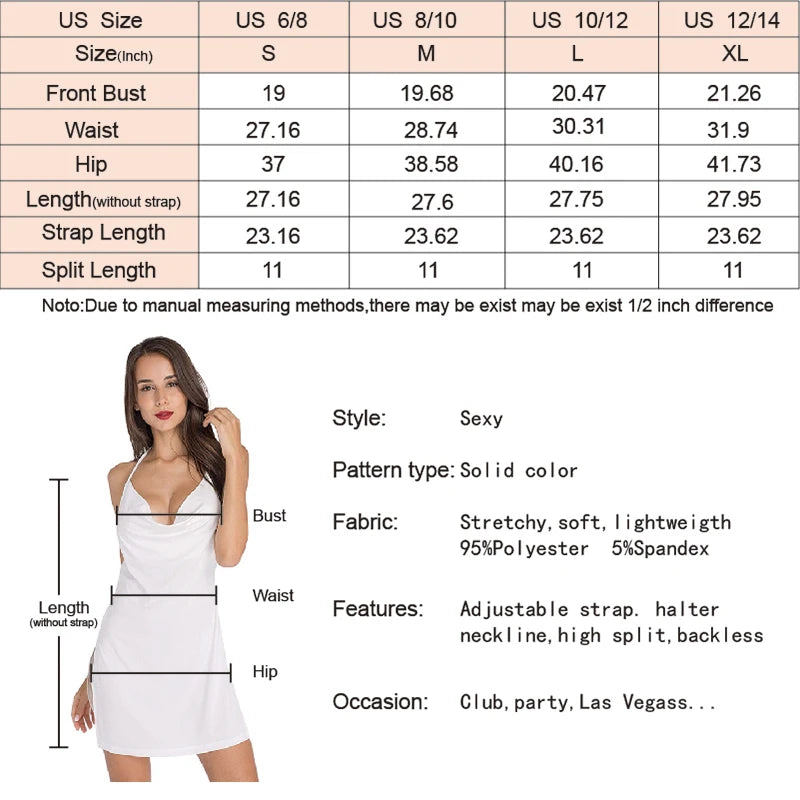 Women's Y2K Suspender Backless Evening Dress – V-Neck Slit Sexy Lingerie Nightdress | S–XL (Red, Black)