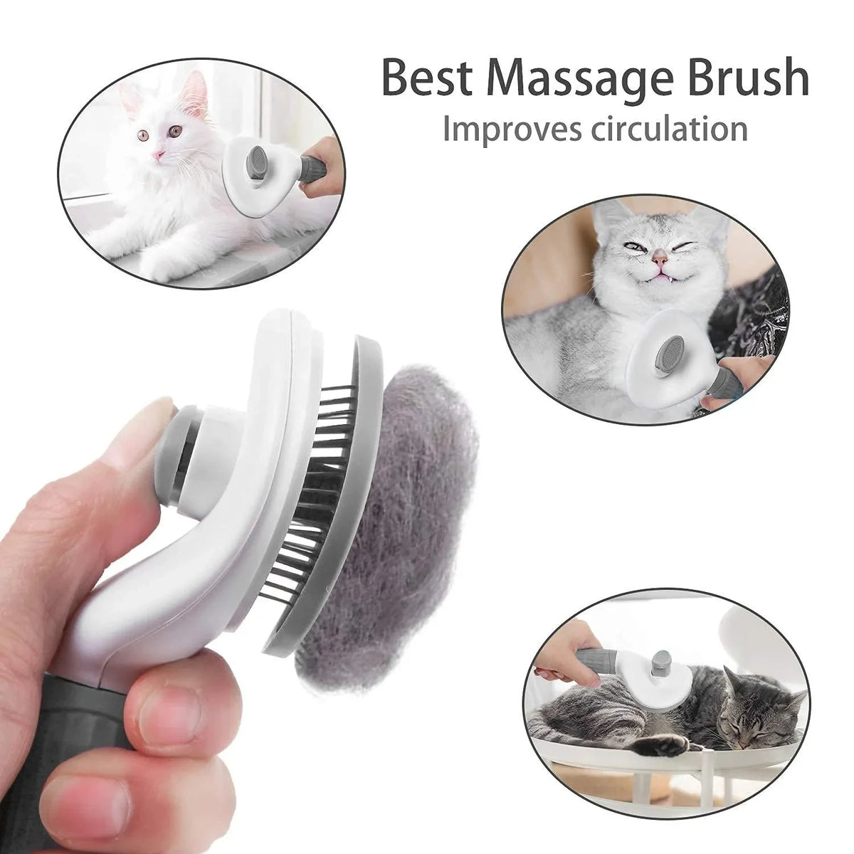 Self-Cleaning Slicker Brush for Dogs and Cats, Pet Hair Remover