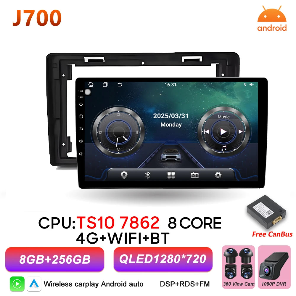 10" Android Car Radio with Wireless CarPlay & GPS — Dodge RAM 1500 (2008-2012)