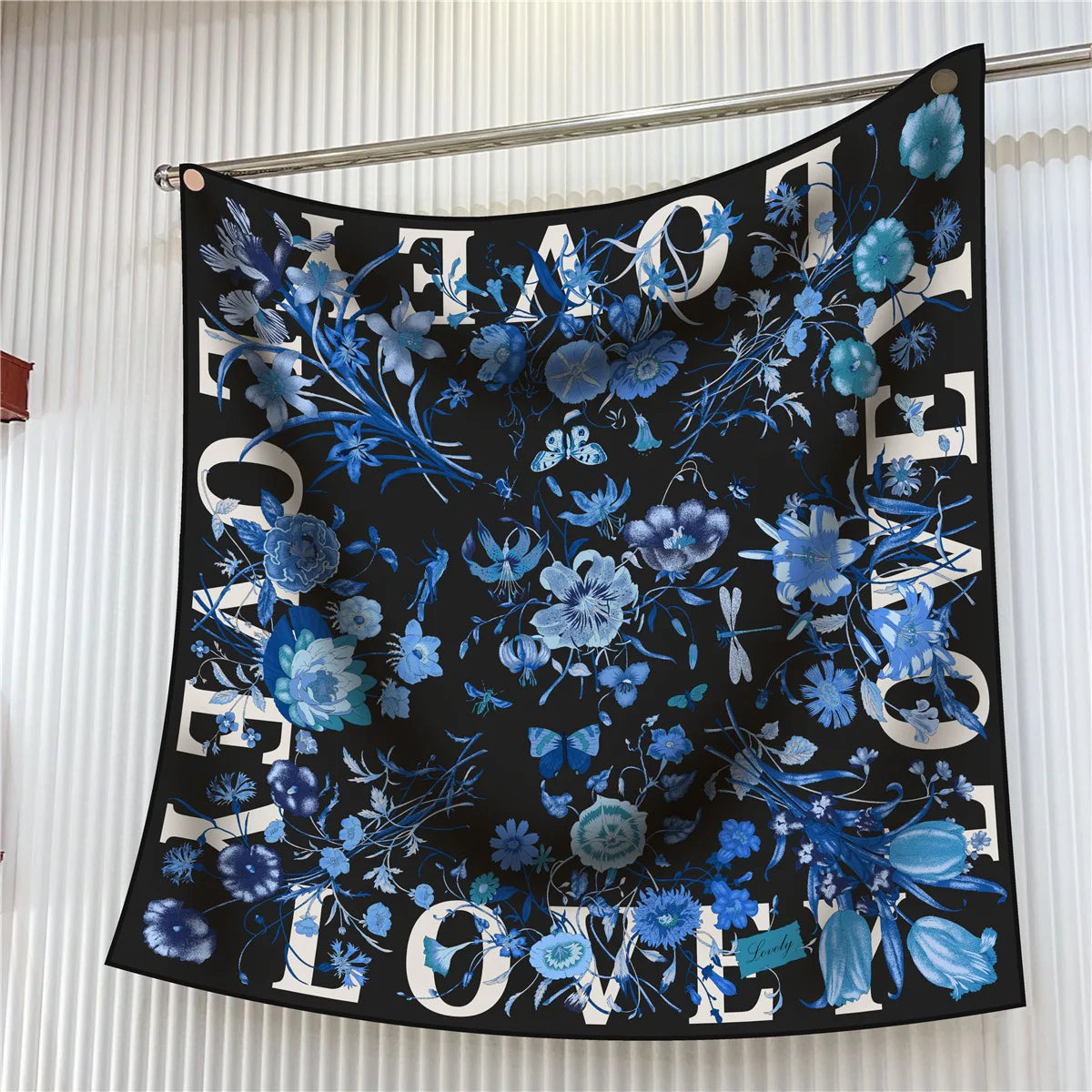 90cm Elegant Floral Silk Scarf for Women - Versatile Fashion Accessory
