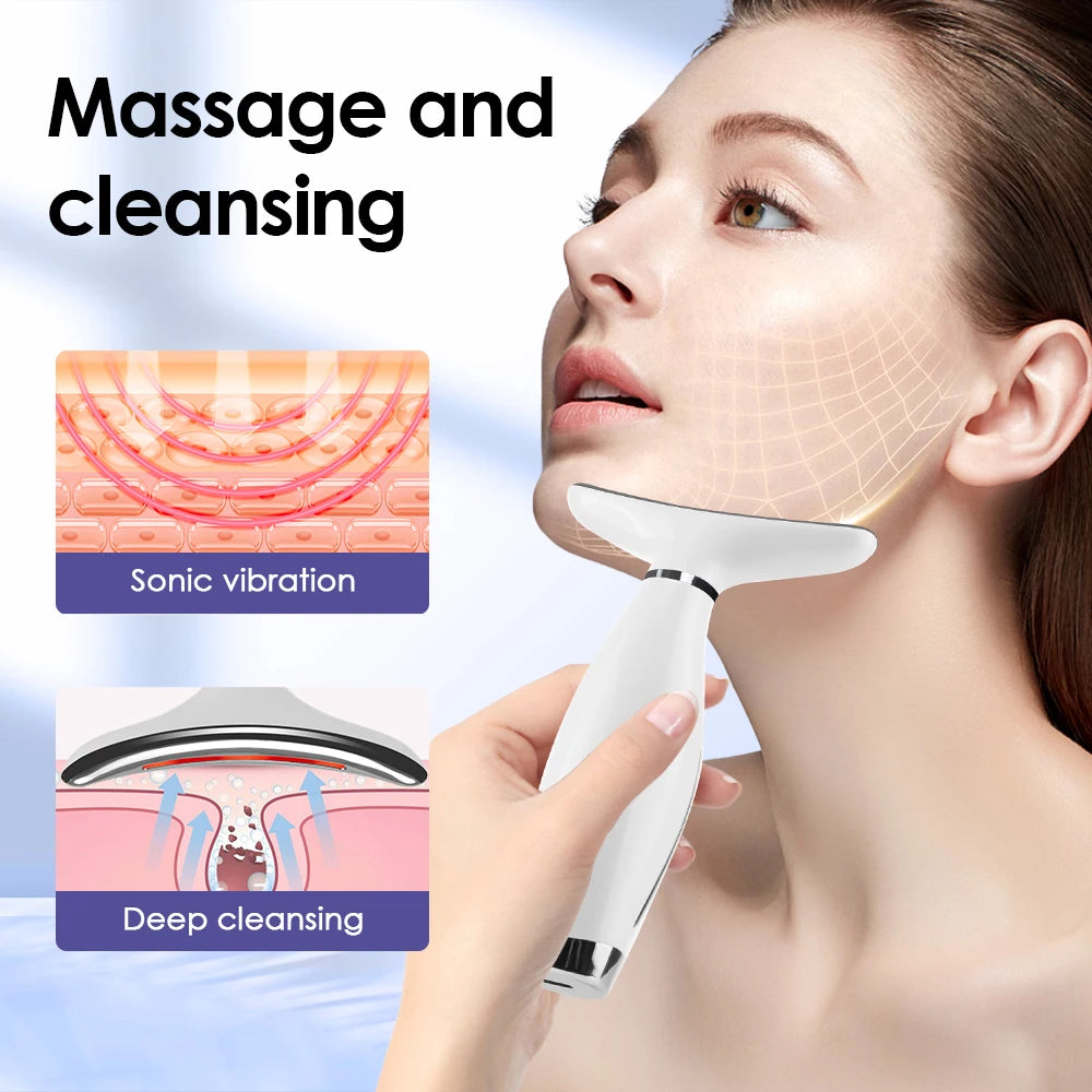 Neck Face Beauty Device Vibration Massage Personal Care Tools Improve Neck Lines Home Use Face Lifting Machine 7 Modes 3 Levels