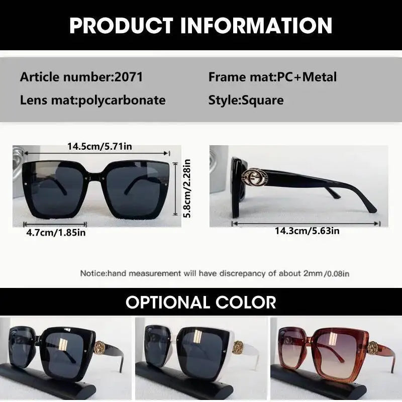 Oversized Rimless Square Sunglasses — Unisex UV400 Shades