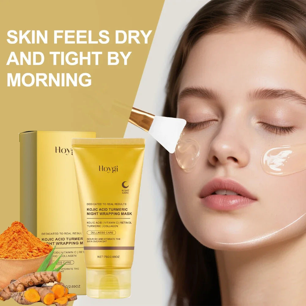 Eelhoe Turmeric & Collagen Night Peel-Off Mask 75g – Overnight Brightening, Anti-Wrinkle, Firming & Deep Hydration | Korean Skin Care