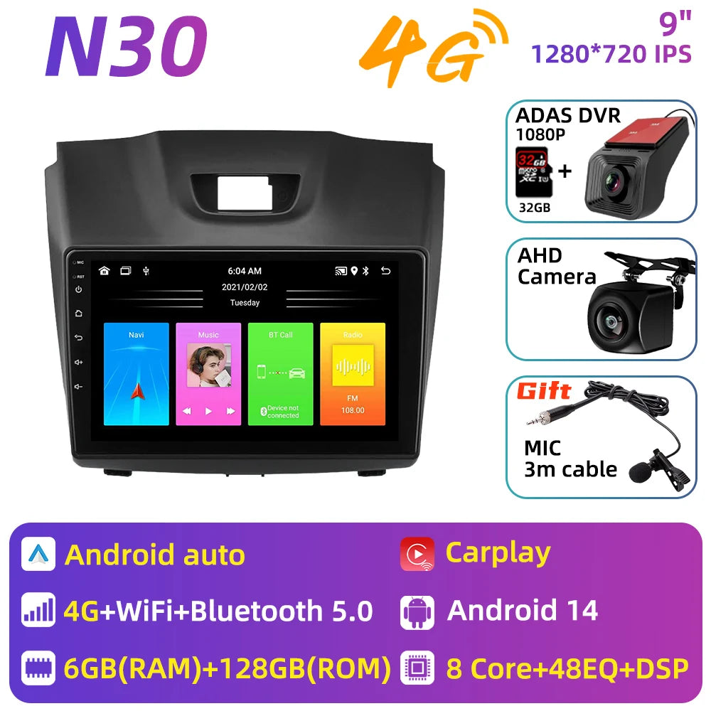 Car Multimedia For Chevrolet S10 Isuzu DMAX D-Max 2014 - 2018 Android Car Radio Player Carplay Auto GPS Navigation Stereo 2 Din