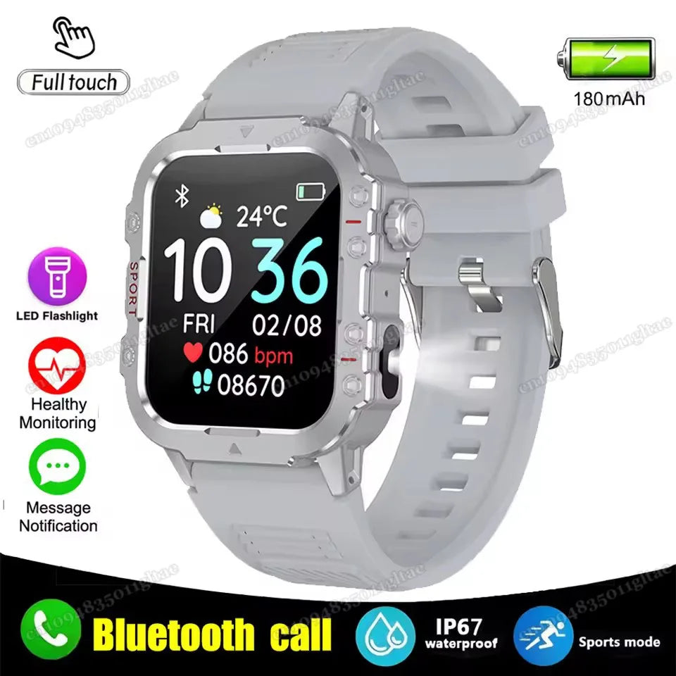 2026 Military Smart Watch – IP68 5ATM, 1.81" AMOLED, Bluetooth Call & Outdoor Fitness Tracker | Men