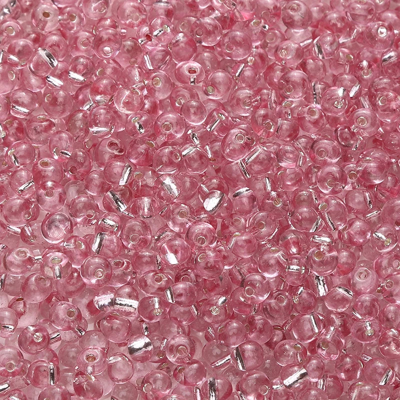 110pcs 4mm Silver Lined Seed Beads Water Drop Shape Czech Glass Beads For DIY Jewelry Making Crafts Charms Bracelets Accessories