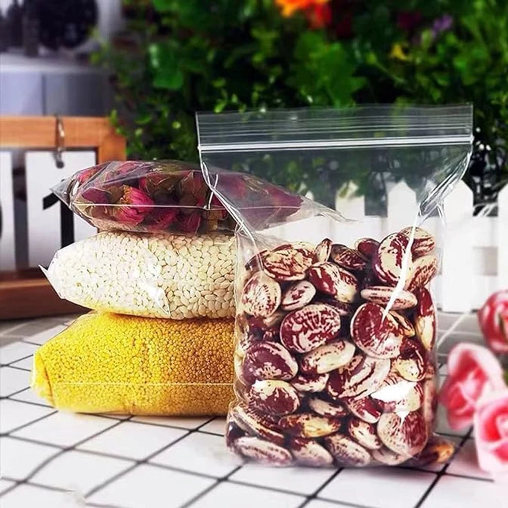 100-1000Pcs Small Zip Lock Plastic Bags Transparent Bag Reclosable Vacuum Storage Bag PE Clear Bag Ziplock Food Storage zip Bags