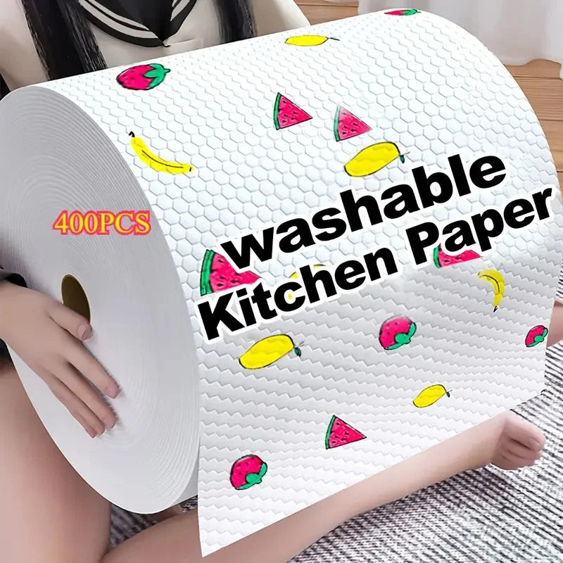 Disposable Kitchen Cleaning Cloth Roll - Wet or Dry Dish Wipes