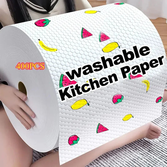 Disposable Kitchen Cleaning Cloth Roll - Wet or Dry Dish Wipes